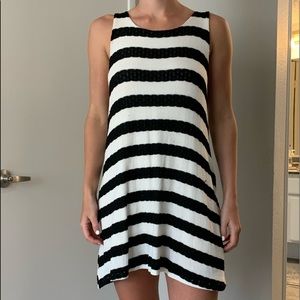 Black and white stripped dress